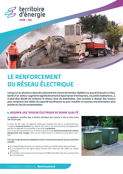 Le renforcement du réseau électrique