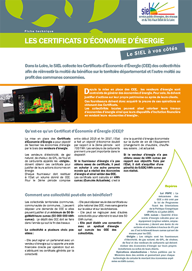Energy saving certificates