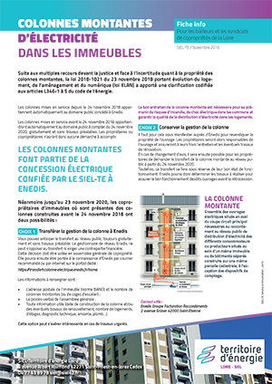 Colonnes montantes d’électricité dans les immeubles