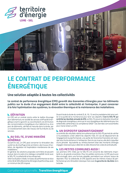 Le contrat de performance énergétique